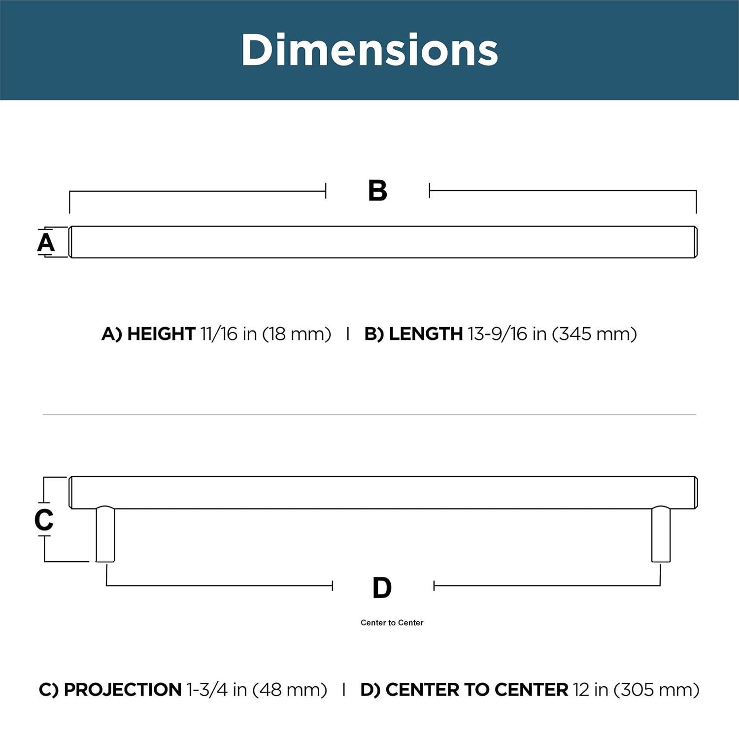 Oversized Stainless Steel Bar Cabinet Pull with Mounting Hardware