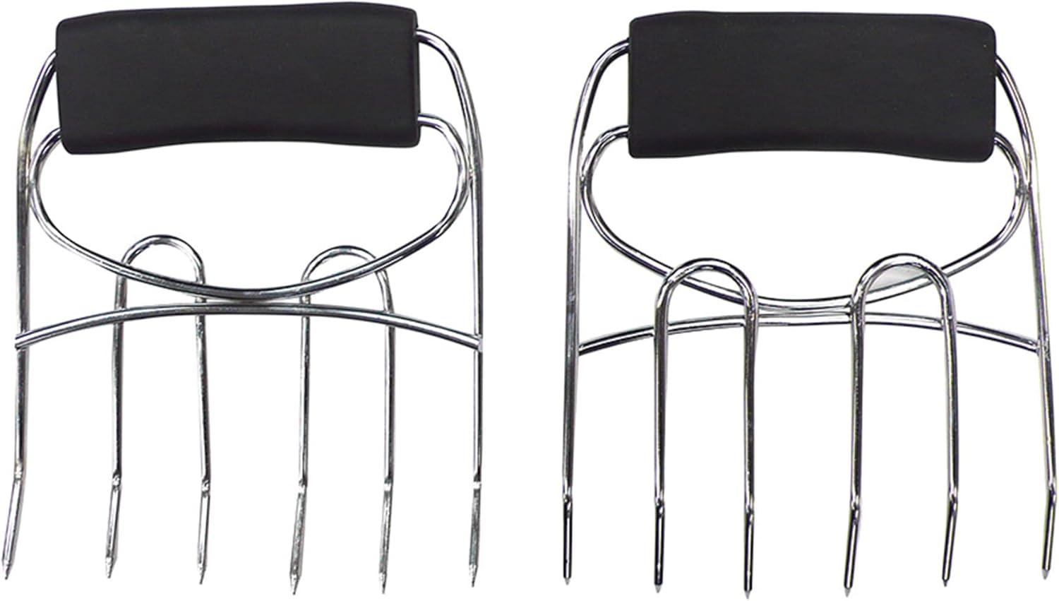 Heavy-Duty Stainless Steel Meat Shredding Claws with Black Rubber Handles