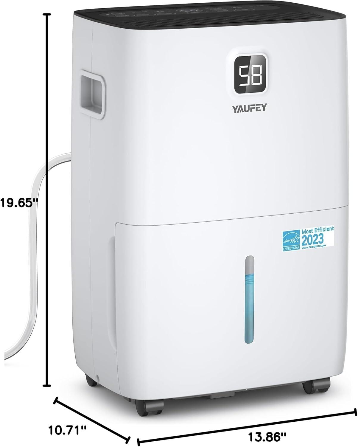 Yaufey 80 Pints White Energy Star Whole House Dehumidifier