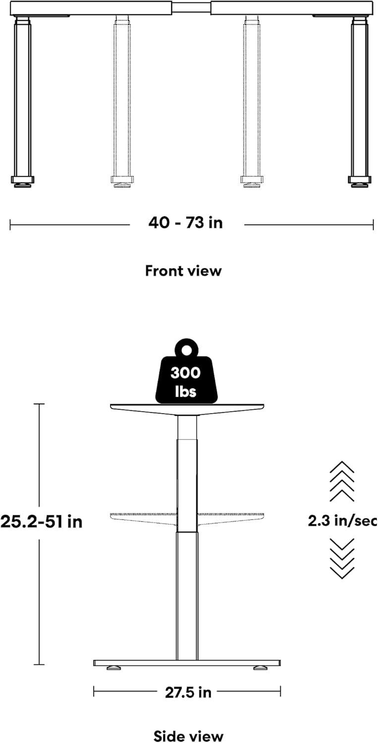 Black Adjustable Dual Motor Electric Standing Desk Frame