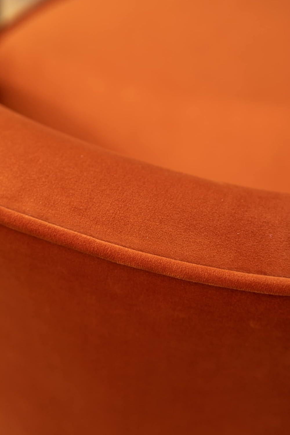 Wania Contemporary Velvet Swivel Chair in Orange