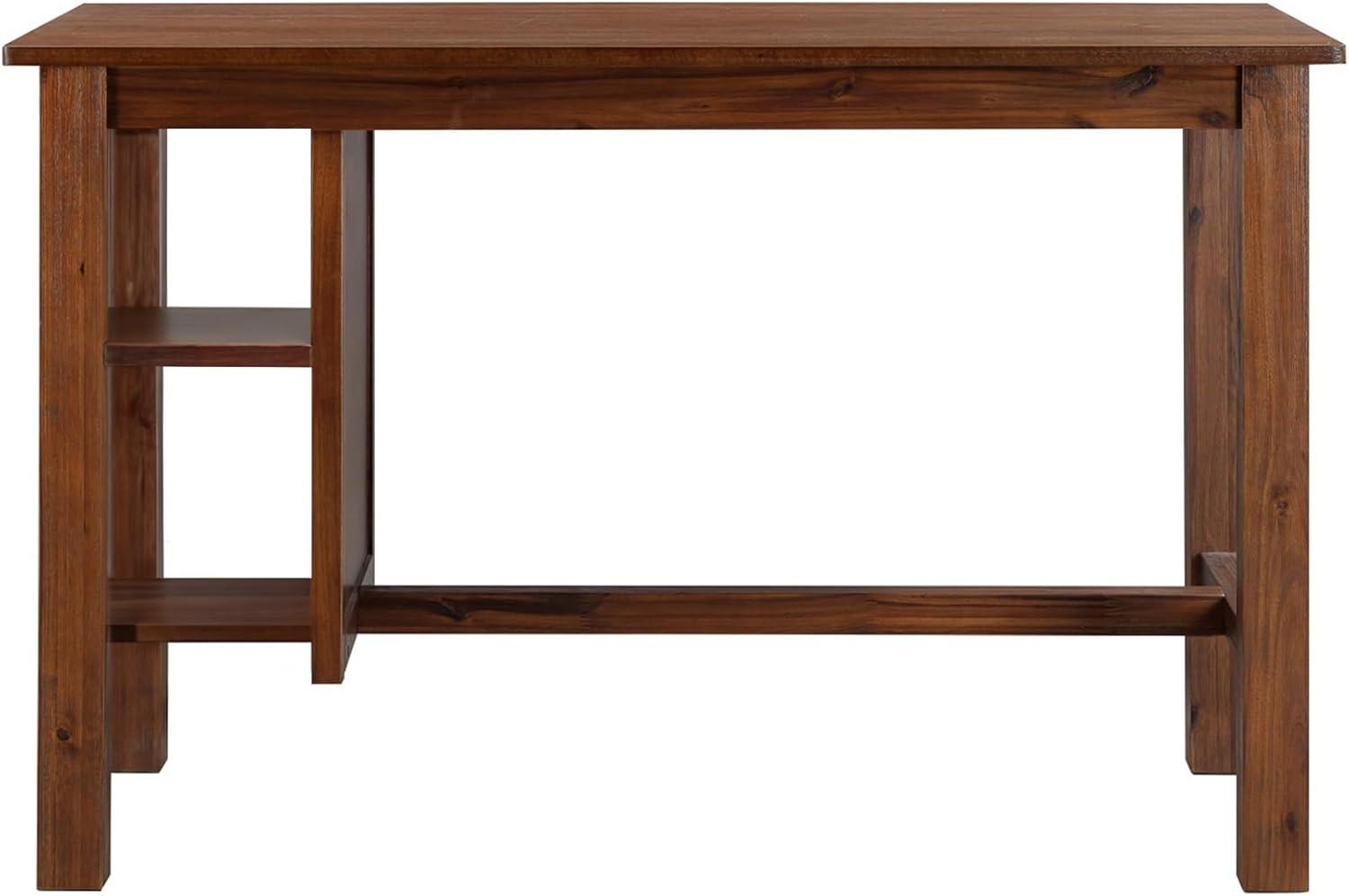 Rectangular Brittany Dining Table Wire Brushed Finish Chestnut - Boraam: Acacia Wood, 2-Tier Shelf, 60"