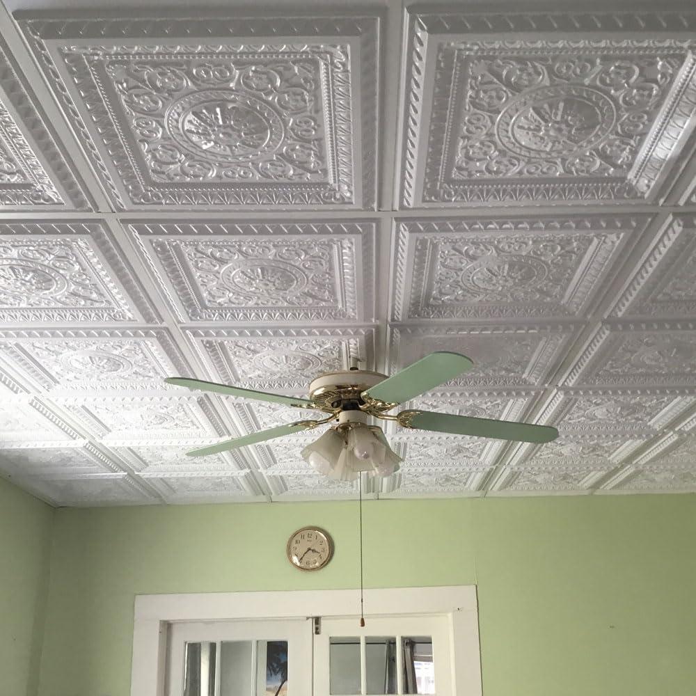 FromPlainToBeautifulInHours Economy La Scala Drop-In PVC Ceiling Tile (Set of 50)