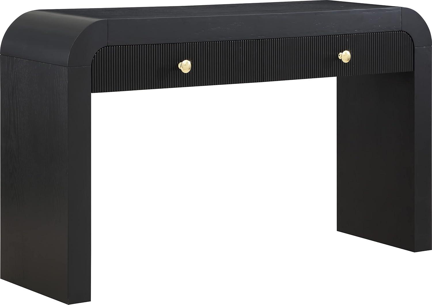 Artisto 54'' Black and White Wood Veneer Console Table with Storage