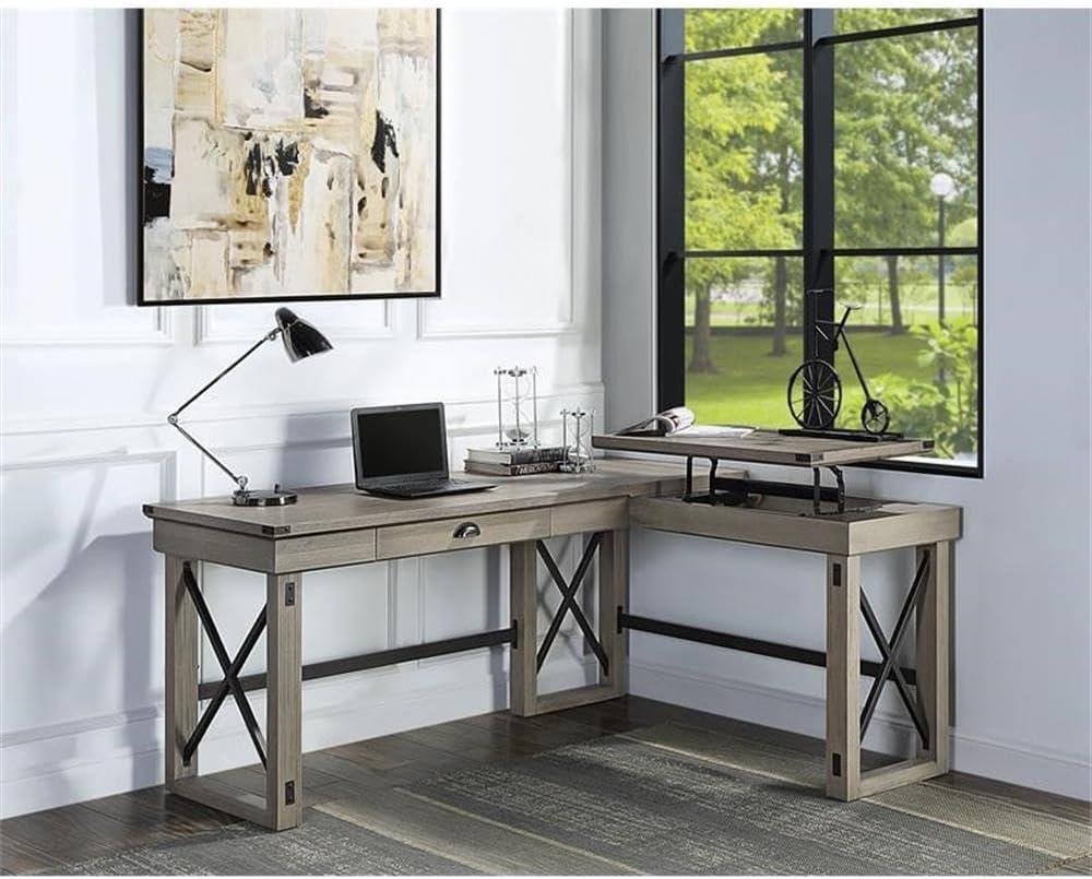 ACME Talmar Writing Desk with Lift Top in Rustic Oak