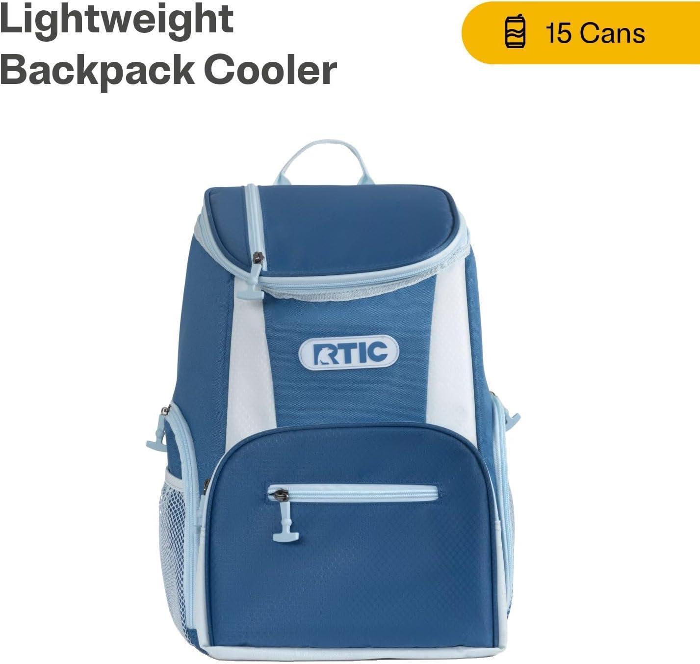 RTIC 15 Can Lightweight Backpack Insulated Cooler with Pockets, Pond