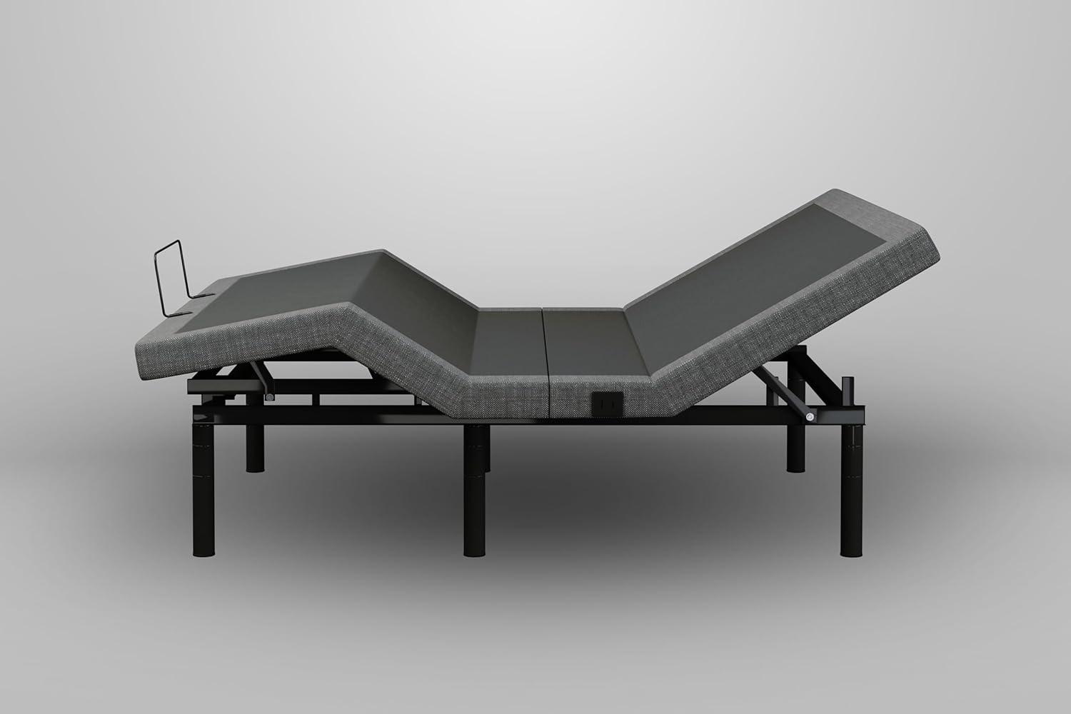 Gray Adjustable Queen Metal Frame Bed with Wireless Remote