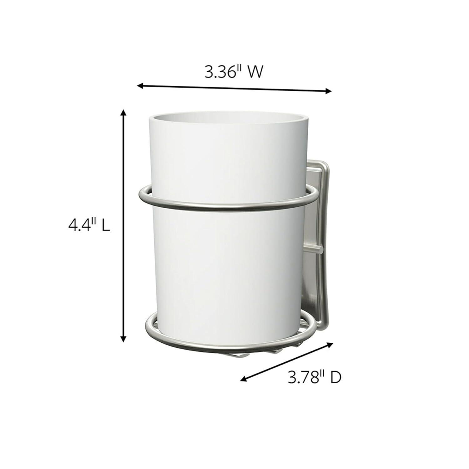 Command Bath White & Satin Nickel Accessory Toothbrush Organizer, 1 Organizer