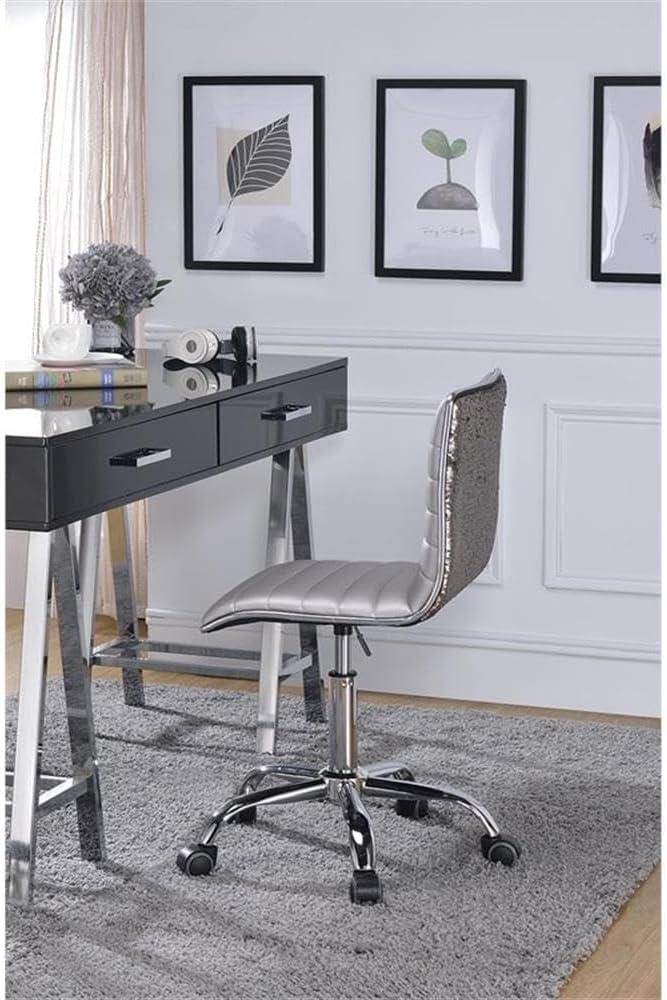 ACME Alessio Office Chair in Silver and Chrome