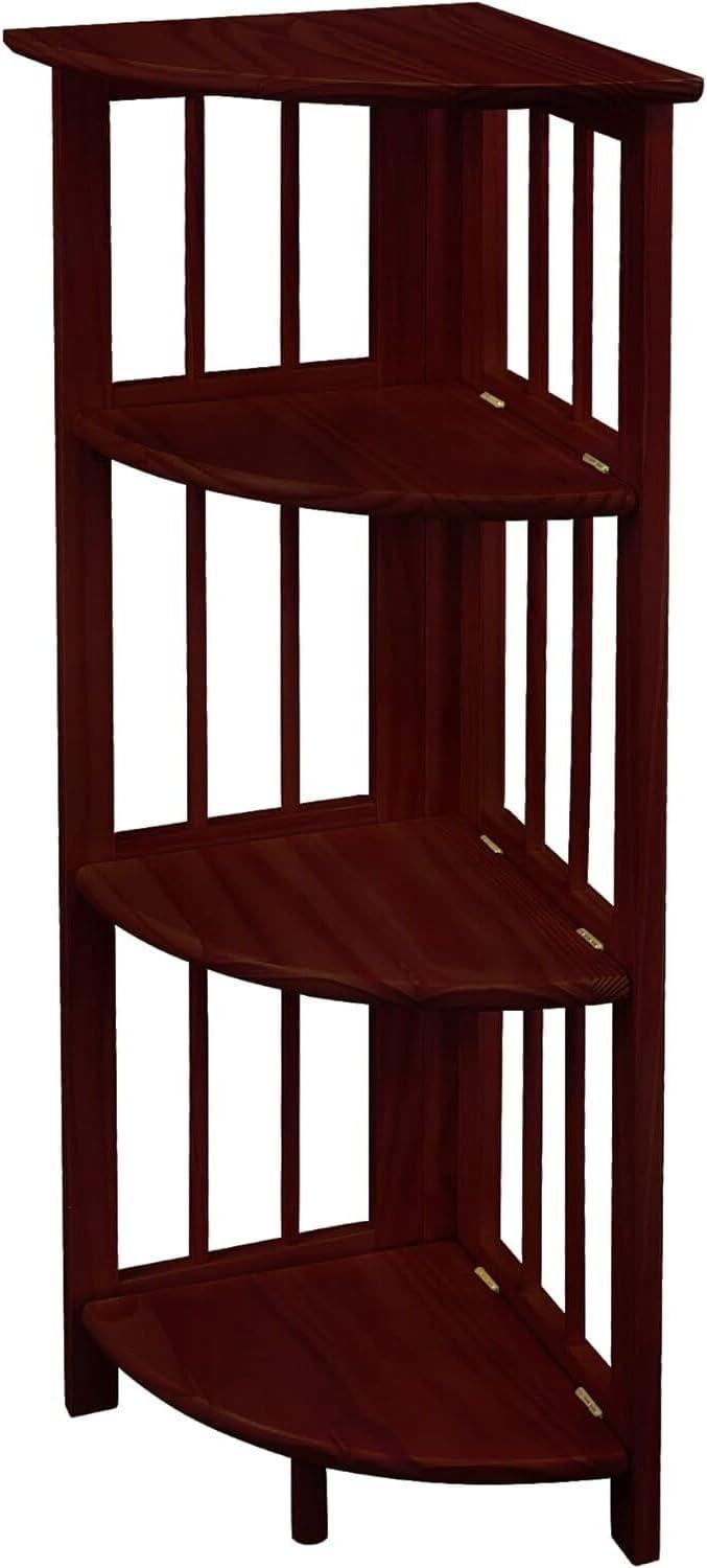 Betterbeds 4-Shelf Corner Folding Bookcase Folding, Wood/Multicolor, 10.25 lbs