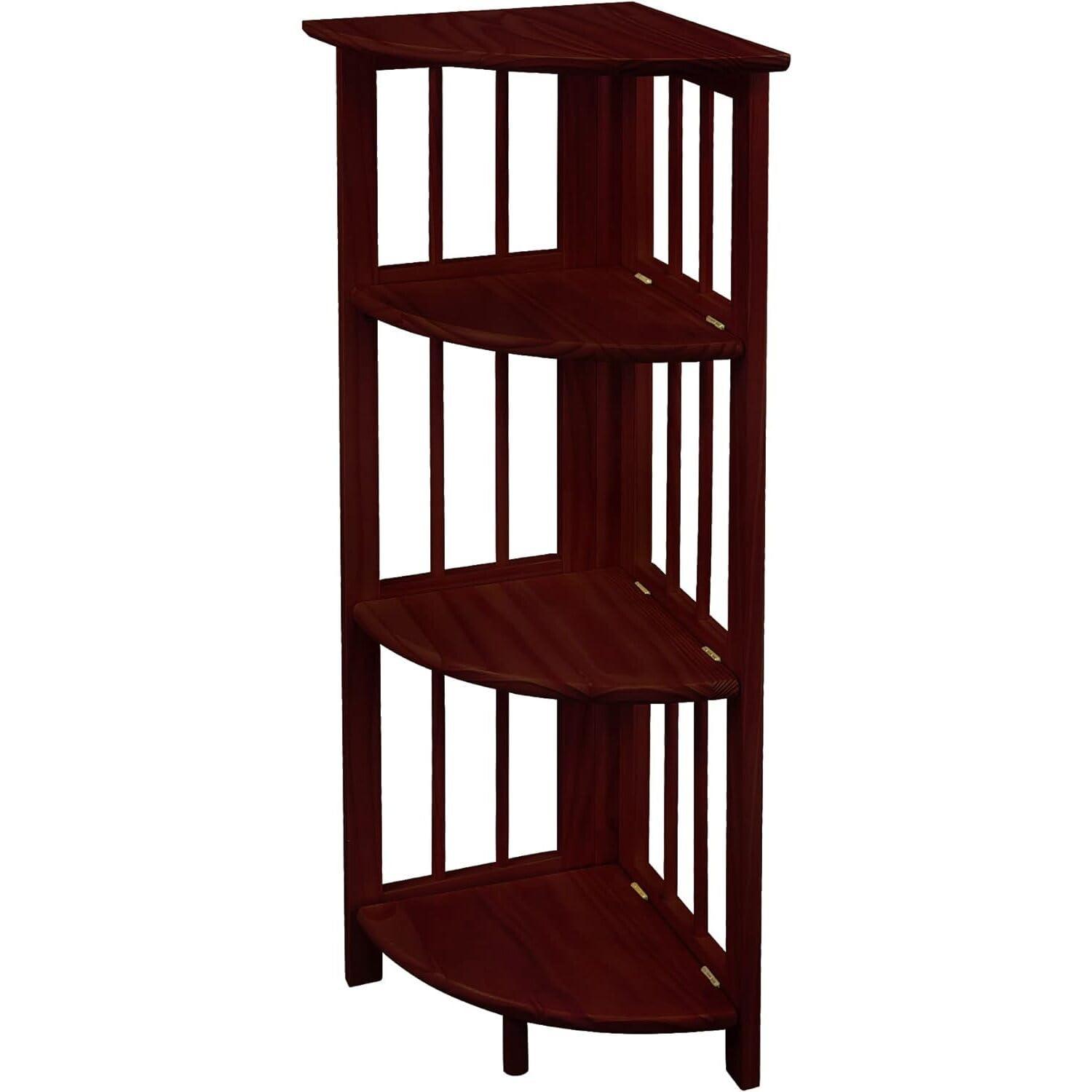 Casual Home  4-Shelf Corner Folding Bookcase - Truffle Brown