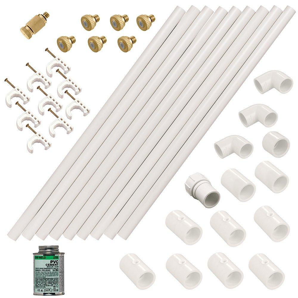 Orbit 12 ft. Outdoor PVC Mist Cooling System with 6 Mist Nozzles for Ultimate Cooling, Stage 1