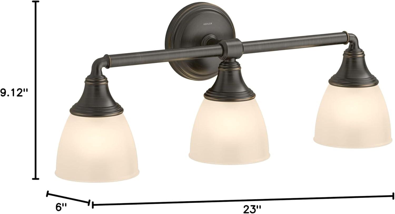 Devonshire 3 Light Indoor Bathroom Vanity Light Fixture, Position Facing Up or Down, UL Listed