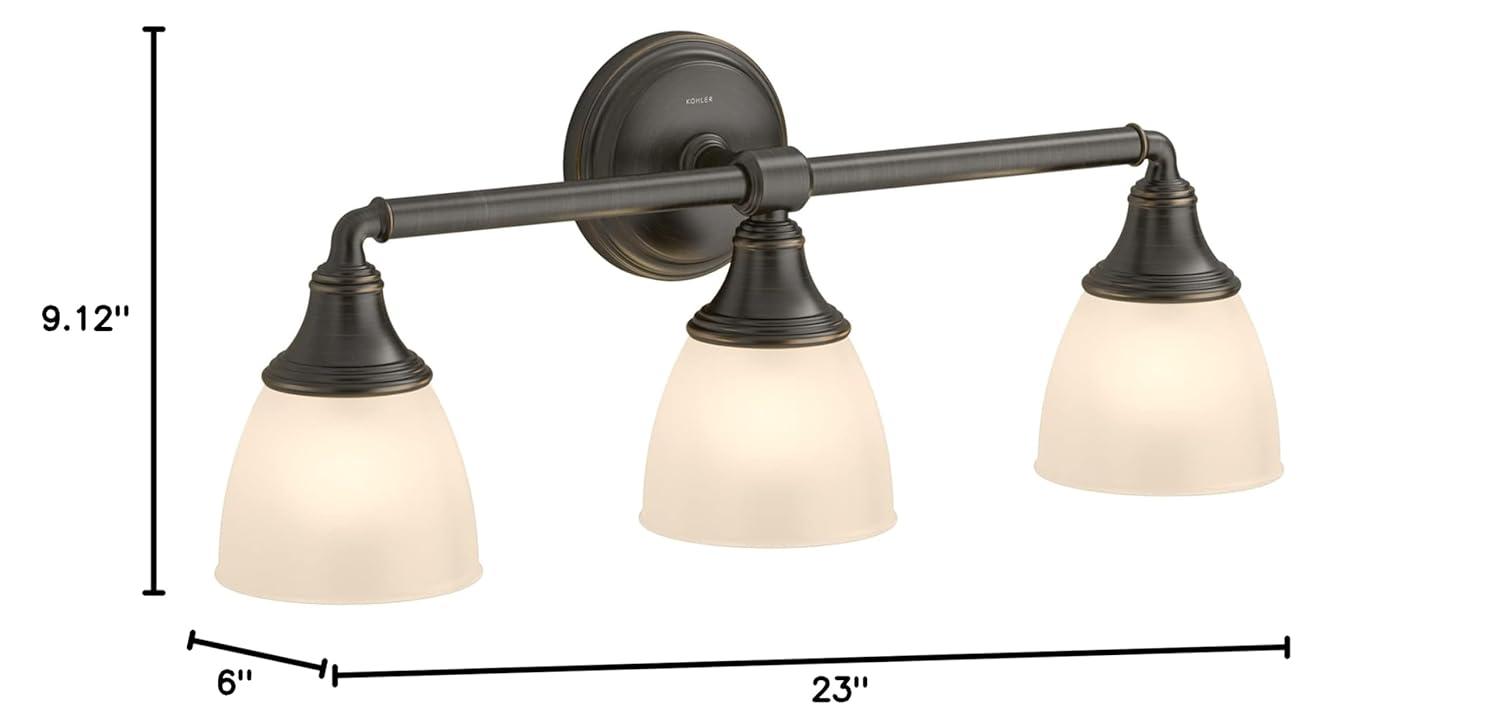 Devonshire 3 Light Indoor Bathroom Vanity Light Fixture, Position Facing Up or Down, UL Listed
