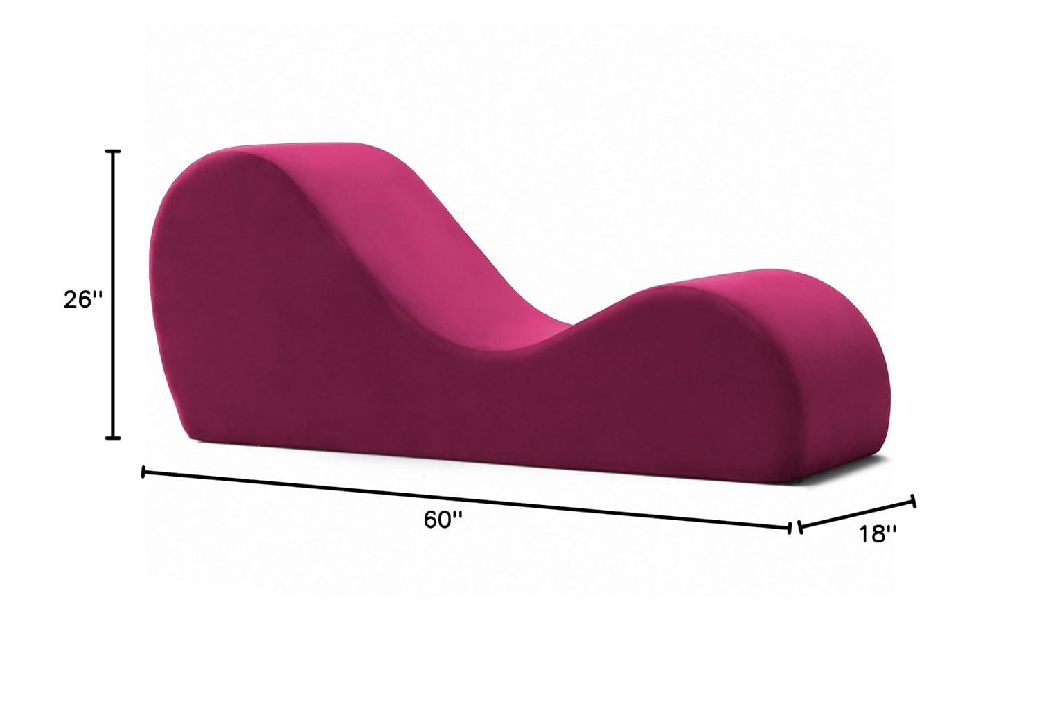 Avana Sleek Chaise Lounge for Yoga - Made in The USA - Great for Stretching, Relaxation, Exercise & More, 60D x 18W x 26H Inch, Red