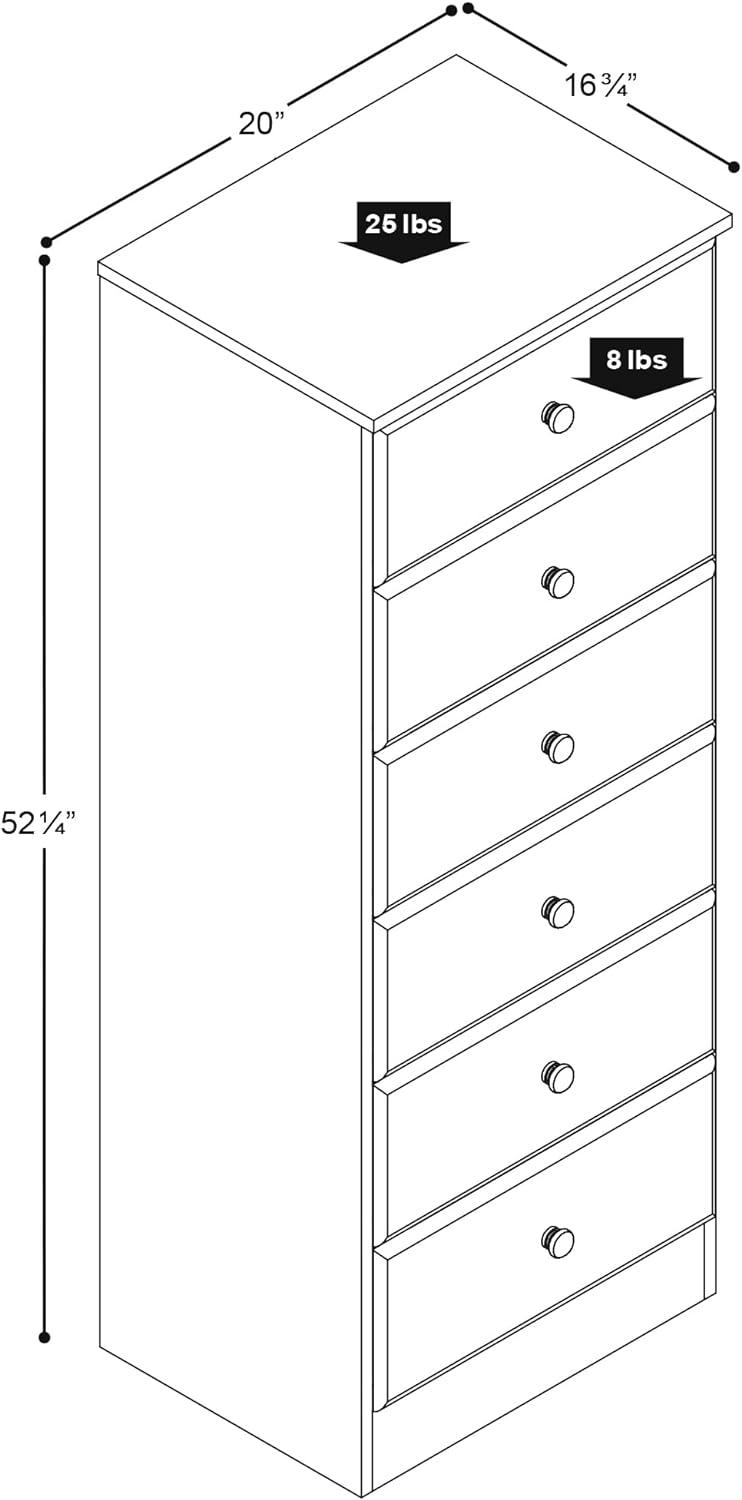 Sleek Deep Black Tall Dresser with Crystal Knobs and Spacious Drawers