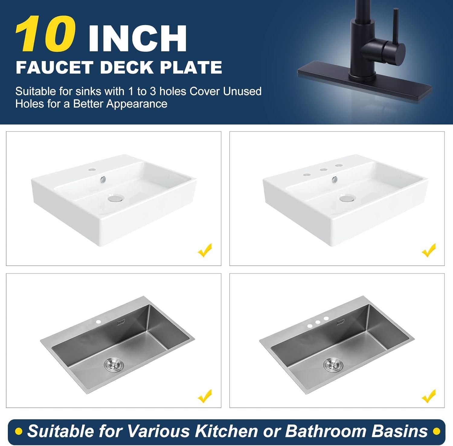 iVIGA 10" Sink Faucet Hole Cover Deck Plate