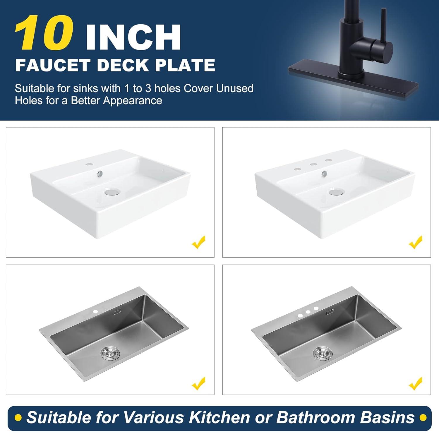 iVIGA VCC06B iVIGA 10" Sink Faucet Hole Cover Deck Plate