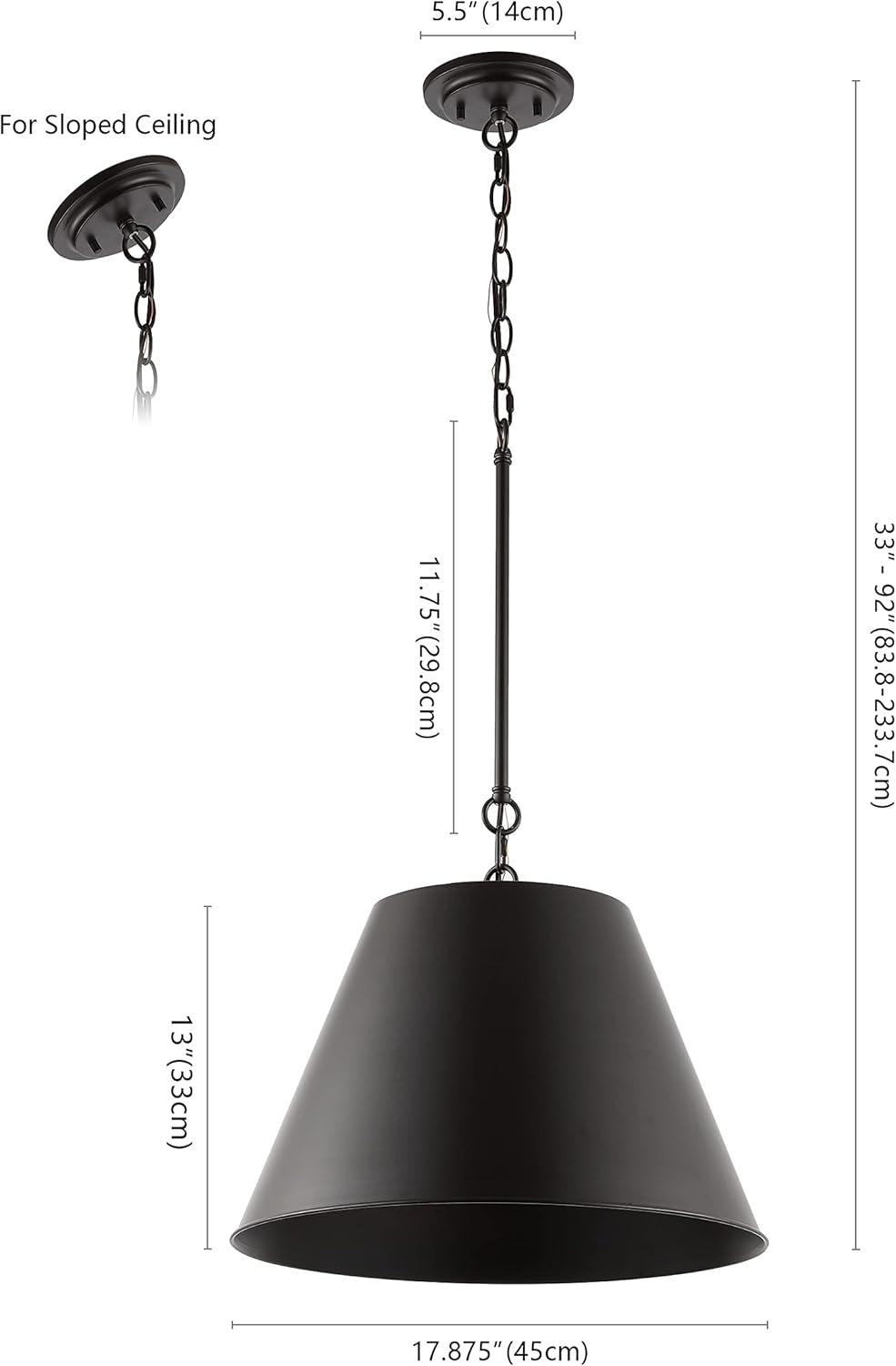 Henry 17.88" 1-Light Industrial Farmhouse Iron LED Pendant, Oil Rubbed Bronze