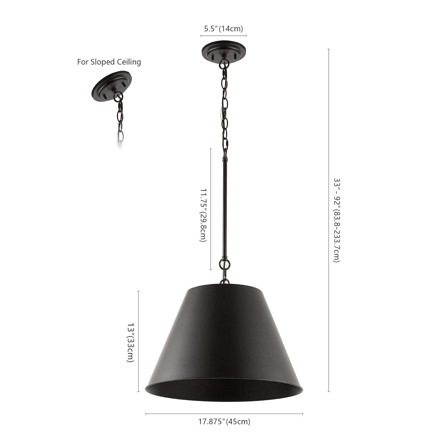 Henry 17.88" 1-Light Industrial Farmhouse Iron LED Pendant, Oil Rubbed Bronze