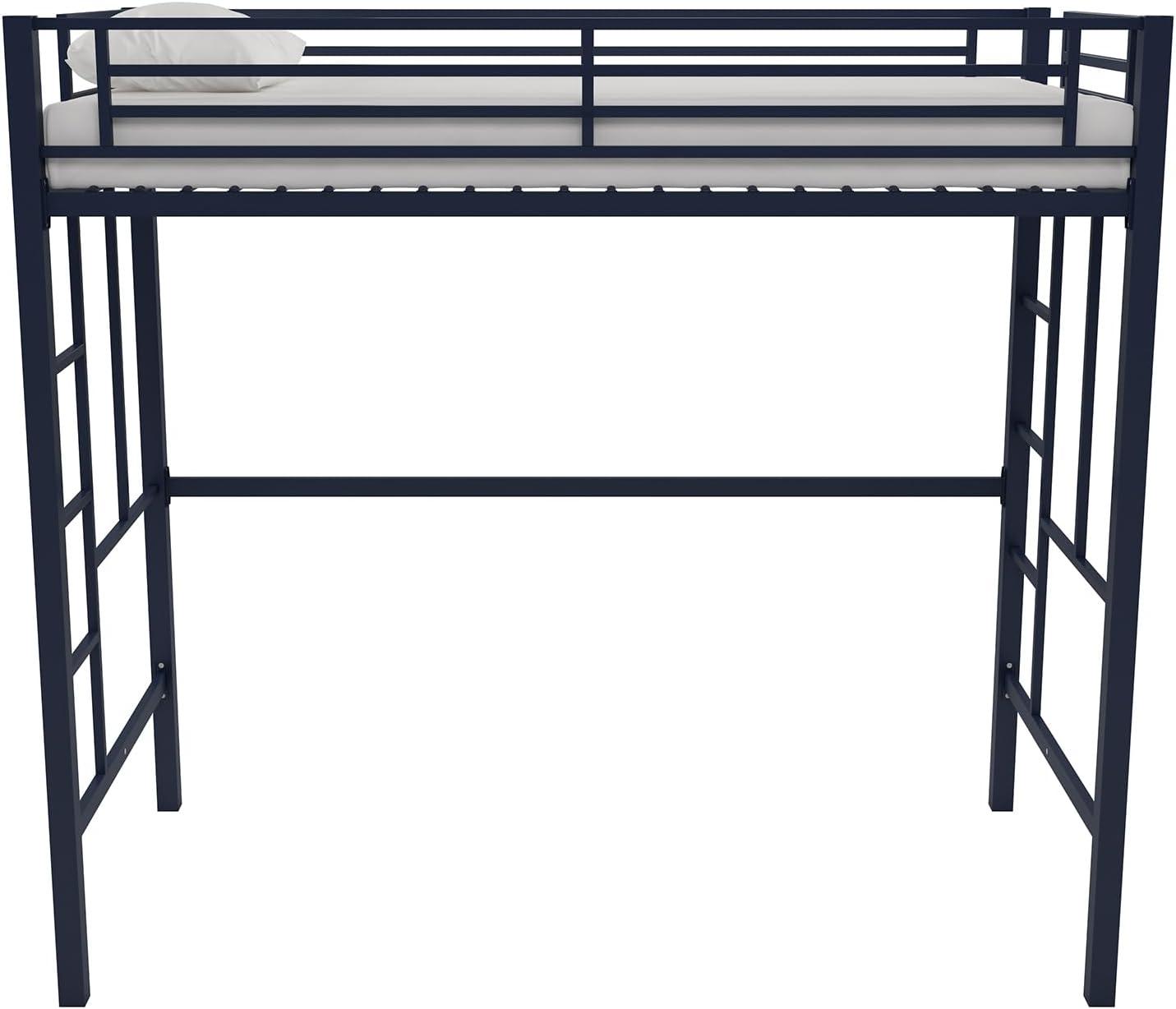 Your Zone Brittain Twin Metal Loft Bed, Pink