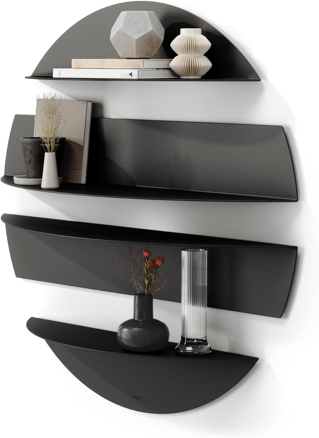 4 Piece Circle Metal Floating Shelf