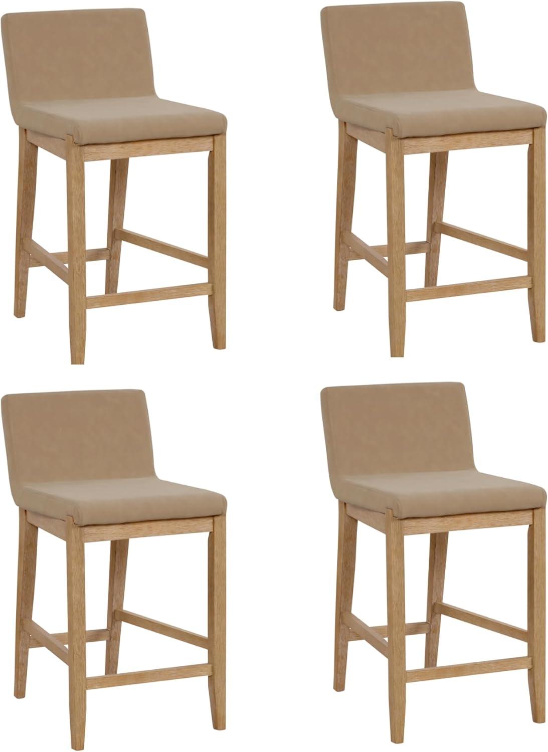 Nathan James Upholstered Wooden Stool