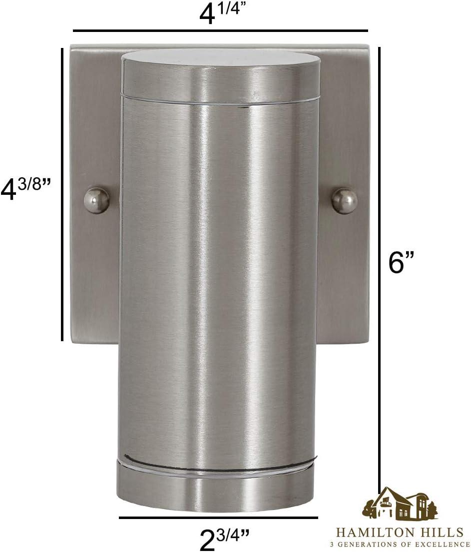 Hamilton Hills 6" Outdoor Wall Sconce Up Down Cylinder Light, ‎Brushed Nickel