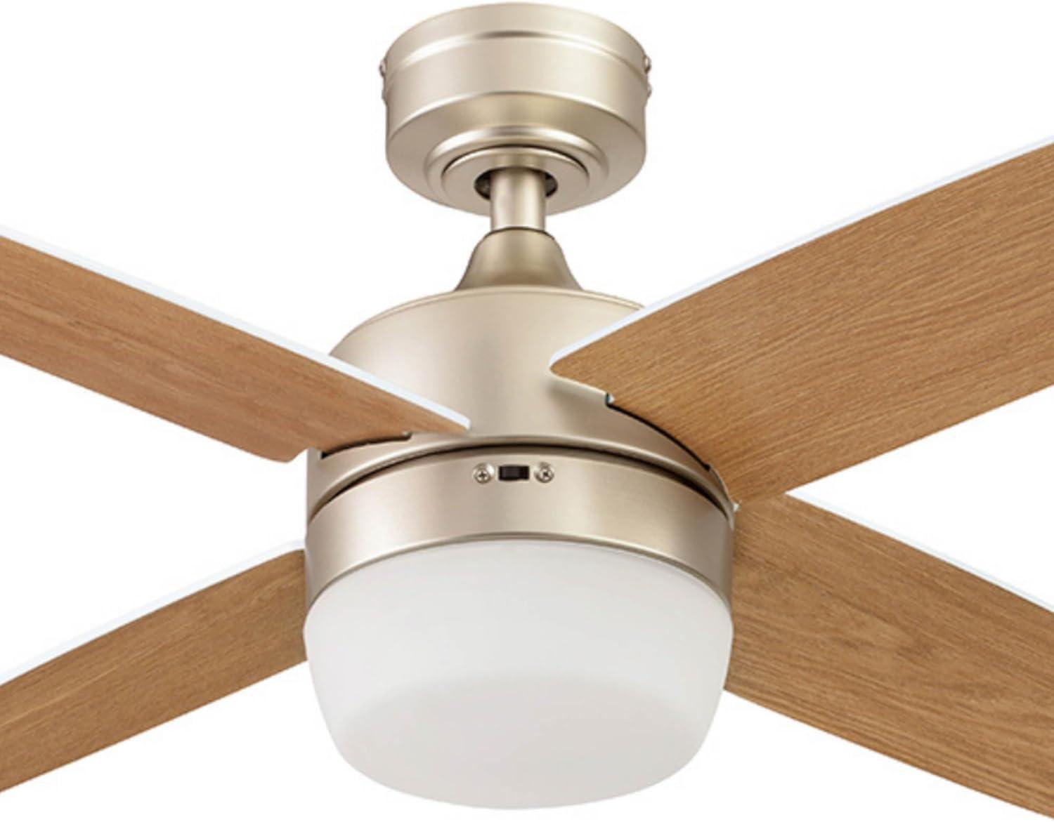 Prominence Home Atlas 44" Champagne Ceiling Fan with Light, Remote Control, 4 Blades & Reverse Airflow