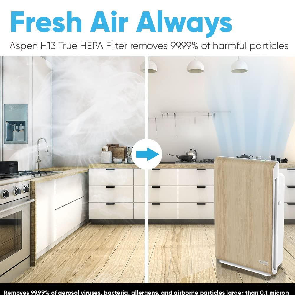 THE ASPEN Smart Air Purifier for Large Rooms  (Maximum 1500  Sq.Ft), H13 True HEPA Filter with PM2.5 Sensor/Alexa & Google/App Control/ Scheduling/ Removes 99.97% Particles