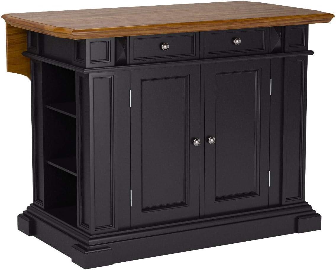 Homestyles Americana Wood Kitchen Island Set in Black