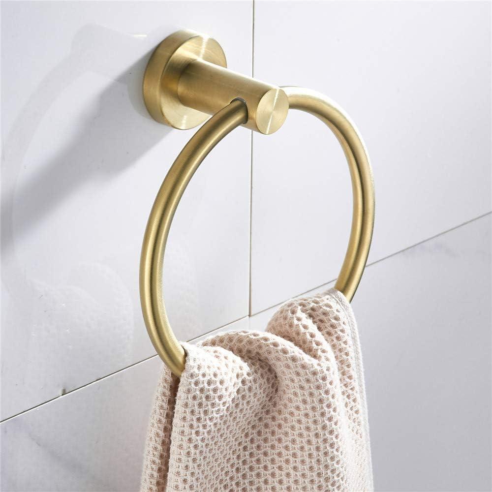 Chihod Toilet Paper Holder & Towel Ring Brushed Gold Hand Towel Holder 2-Pieces Bathroom Accessories Towel Rack Wall Mounted Bathroom Hardware Set Stainless Steel C38