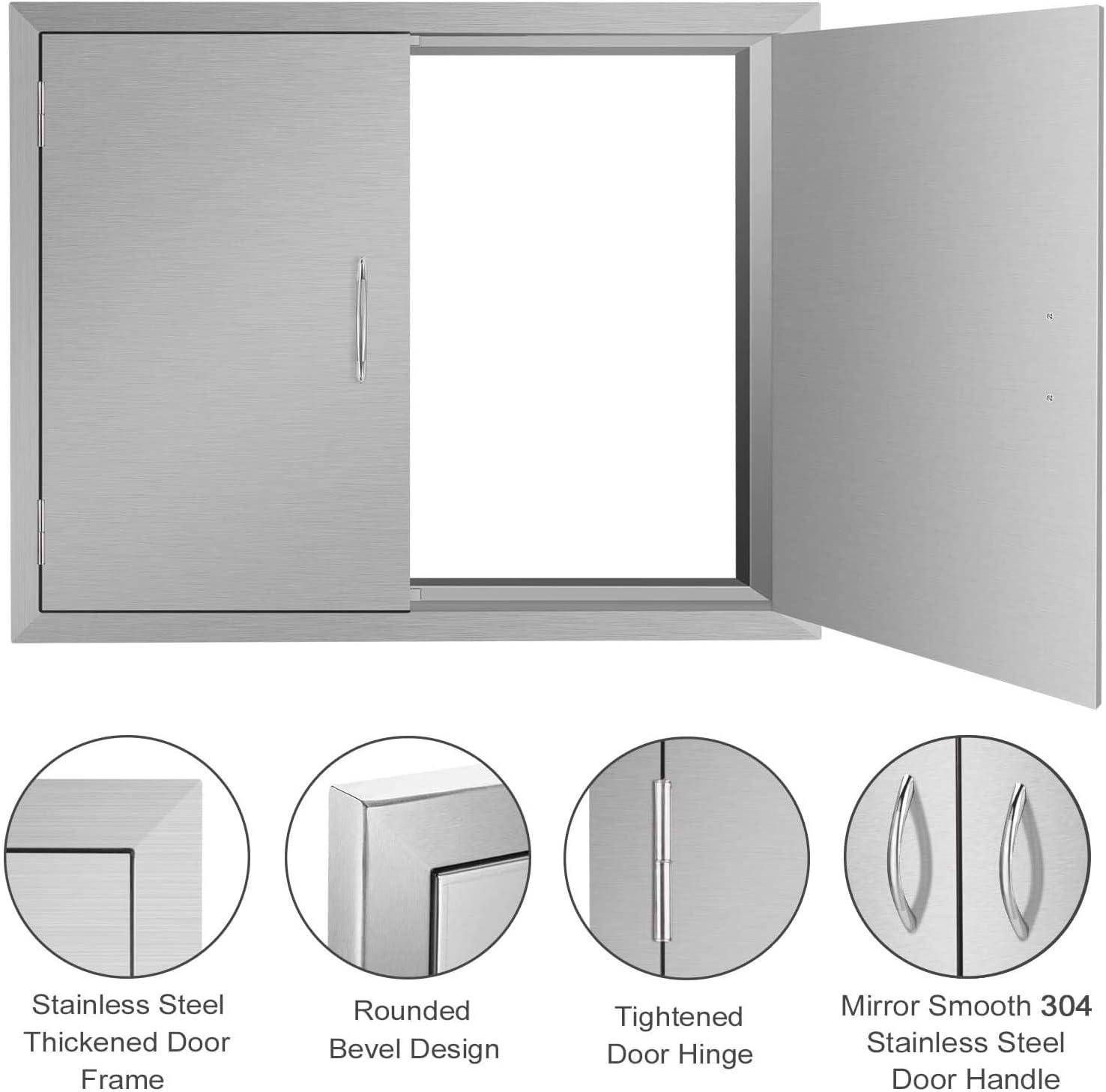 31" W x 24" H Stainless Steel Outdoor Kitchen Doors