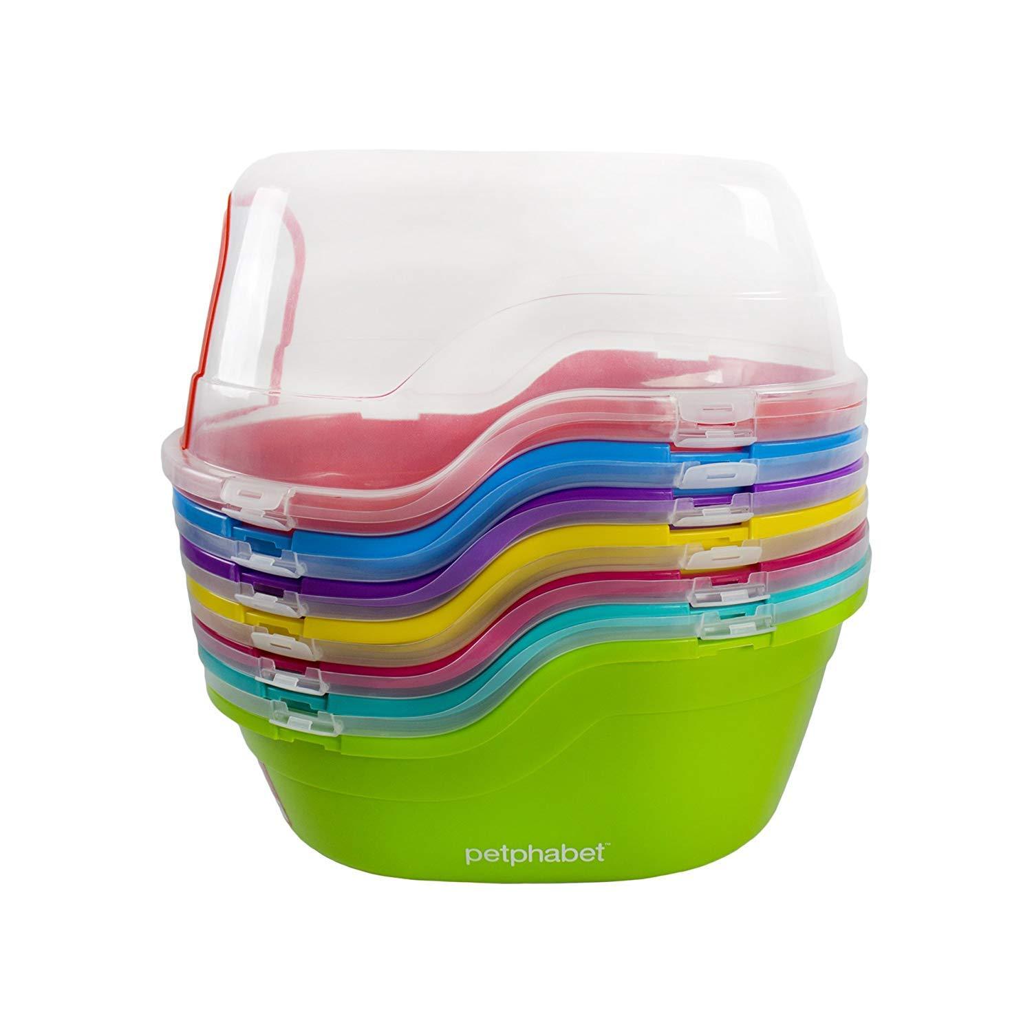 Petfamily Extra Large Cat Litter Box, Color Purple, Jumbo Hooded, 24.8 x 20 x 16.5 in