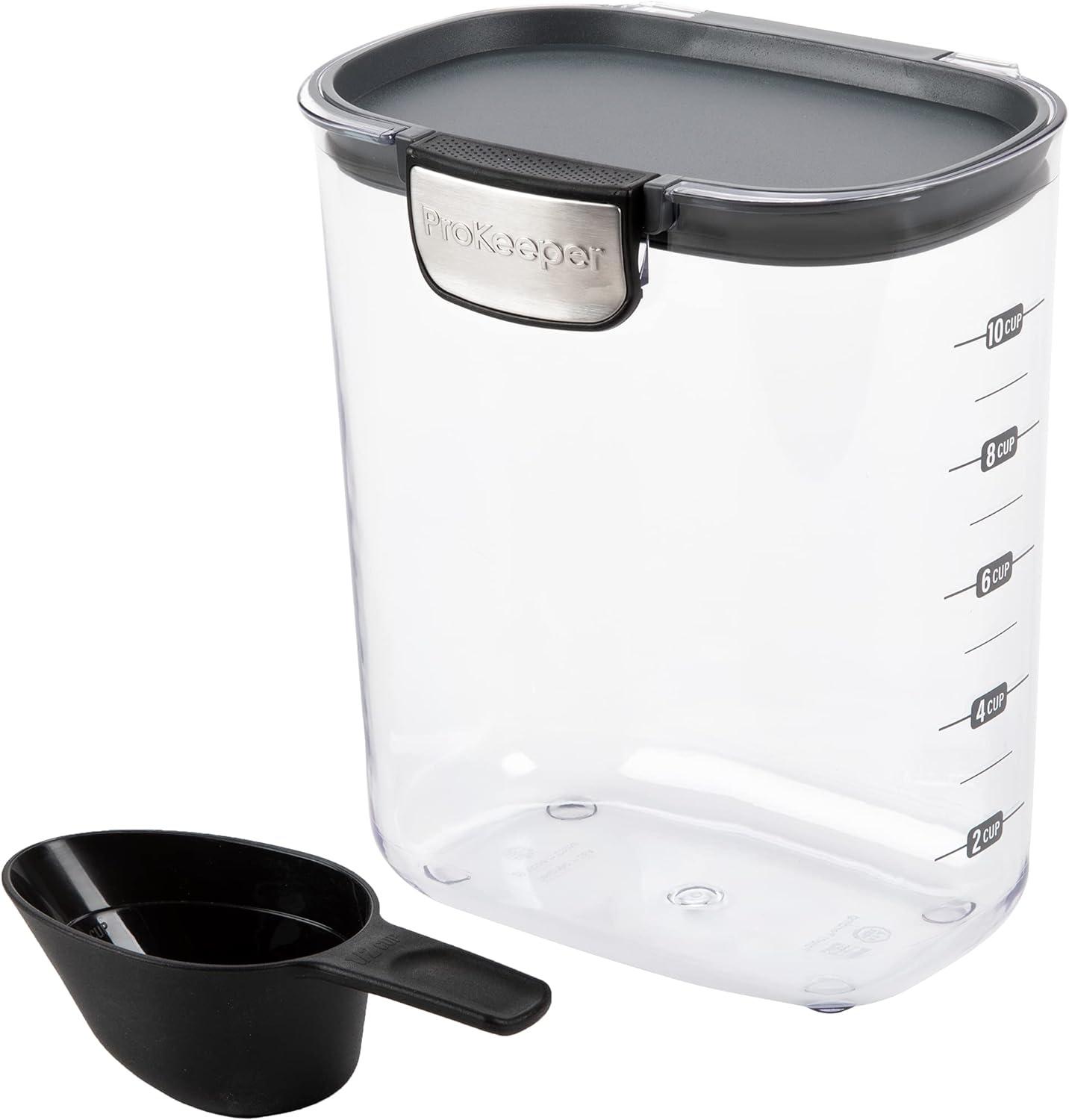 Clear BPA-Free Stainless Steel Grain Storage Container with Scoop