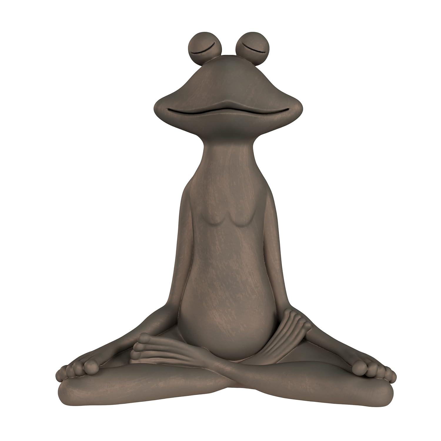 Pure Garden 50-LG1102 Meditating Frog Statue-Resin Zen Animal Yoga Figurine for Outdoor Lawn & Garden Decor