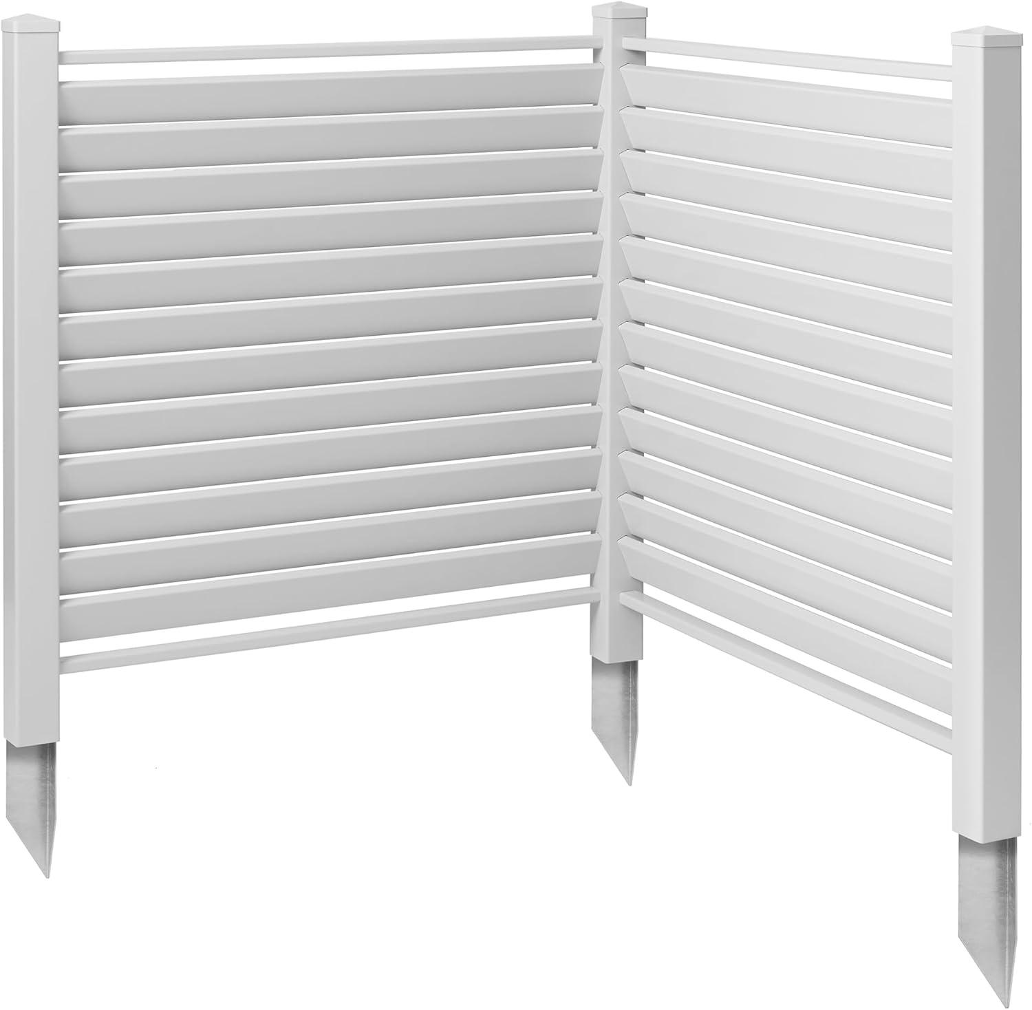 Casafield Privacy Screen - Outdoor Vinyl Fence Panel Enclosure for AC / Trash Bins / Pool Equipment