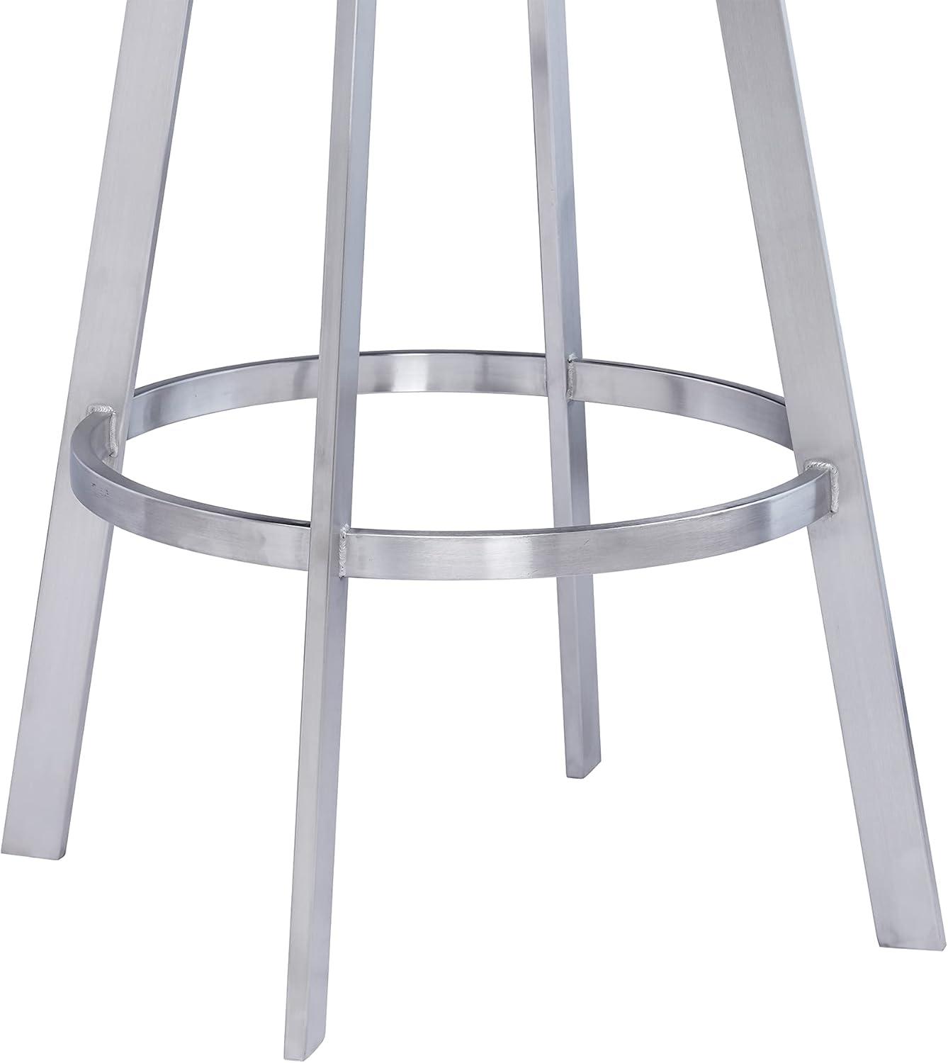 26" Saturn Faux Leather Counter Height Barstool: Swivel, Low Back, Armen Living