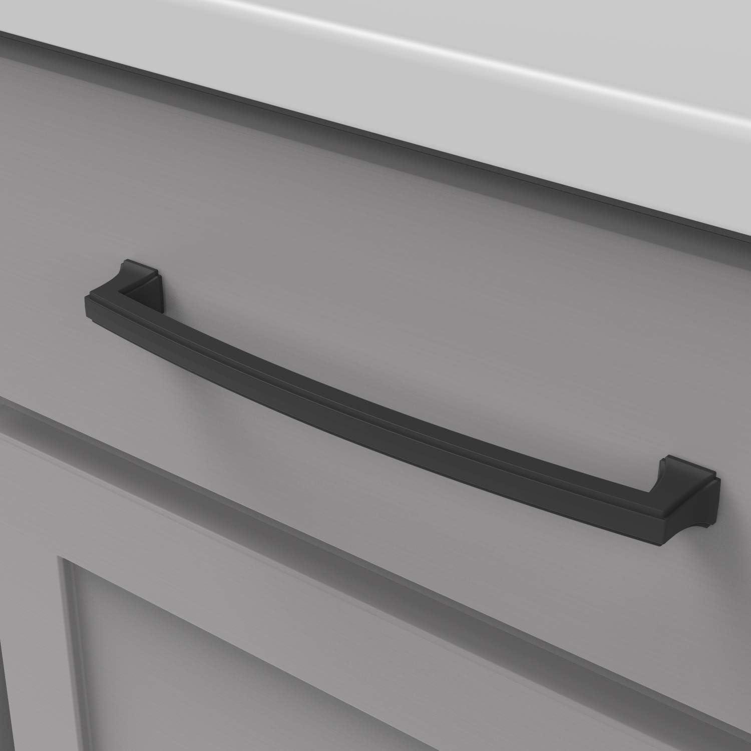 Matte Black Solid Core Kitchen Cabinet Pull, 8-13/16 Inch