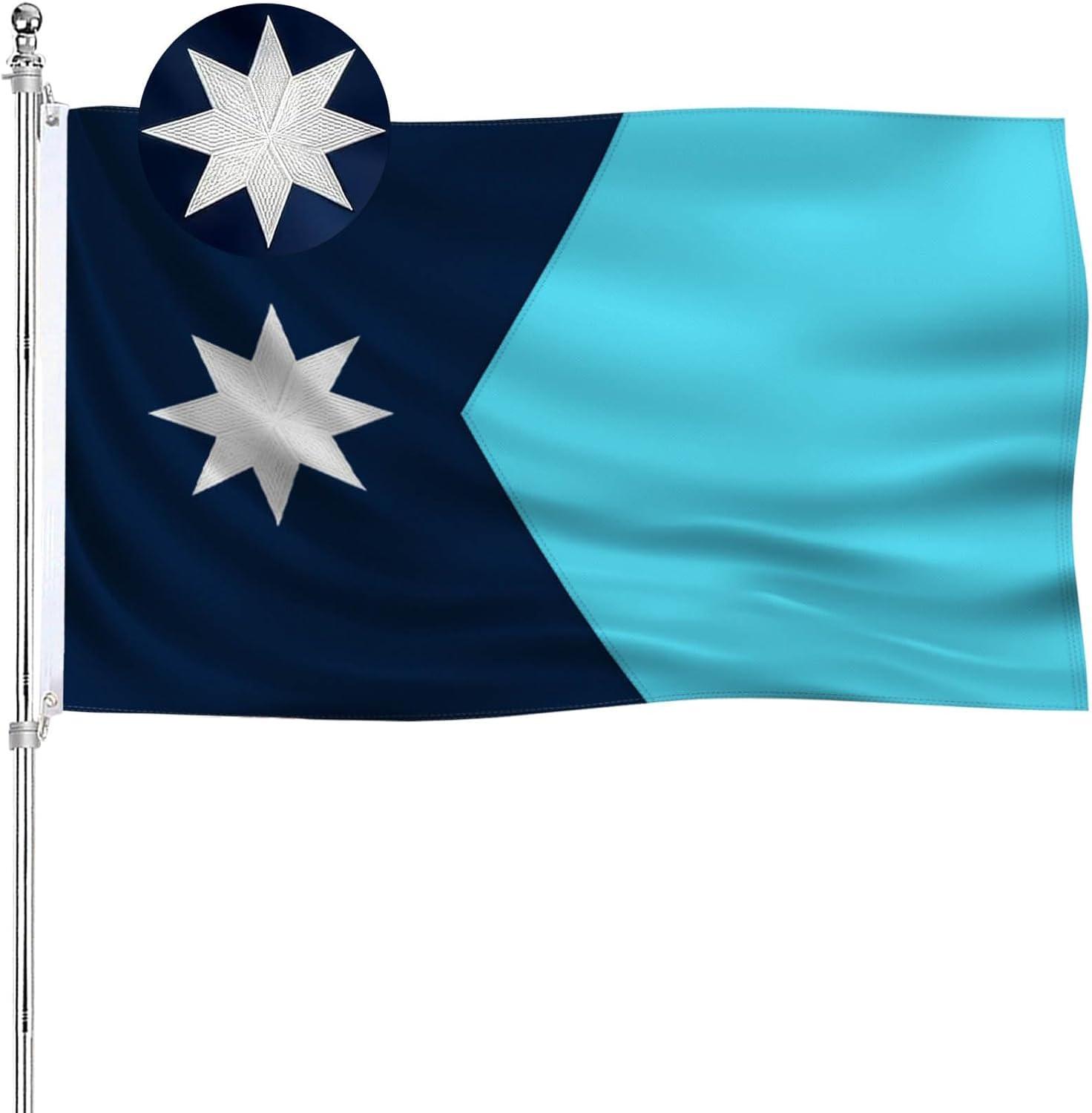 New Minnesota State Flag 3x5 Outdoor MN Flag 2 Rows Stitched Edge Canvas Header with 2 Brass Grommets