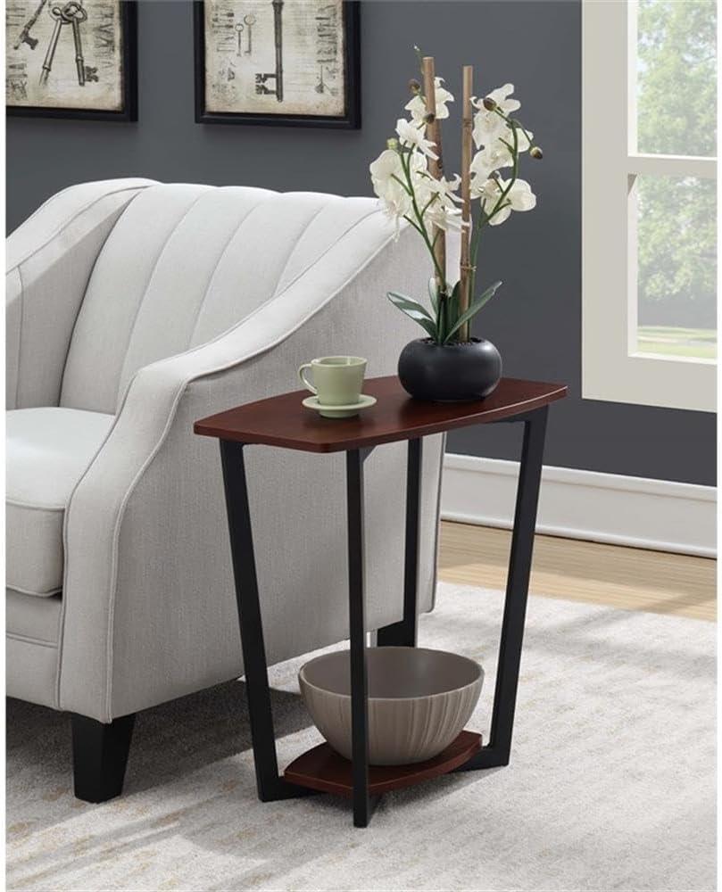 Urban Chic 24" Cherry-Black Wood & Metal End Table with Shelf