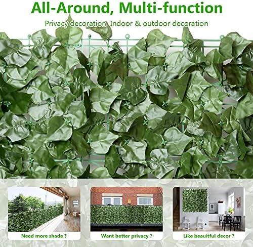 Eden's Decor Artificial Ivy Privacy Fence Screen 120"X40", Artificial Hedges Fence and Faux Ivy Vine Forest-Color/Mint Green Leaves Decoration for Outdoor Decor, Garden, Yard, Porch, Patio