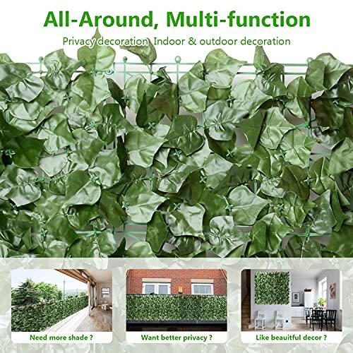 Eden's Decor Artificial Ivy Privacy Fence Screen 120"X40", Artificial Hedges Fence and Faux Ivy Vine Forest-Color/Mint Green Leaves Decoration for Outdoor Decor, Garden, Yard, Porch, Patio