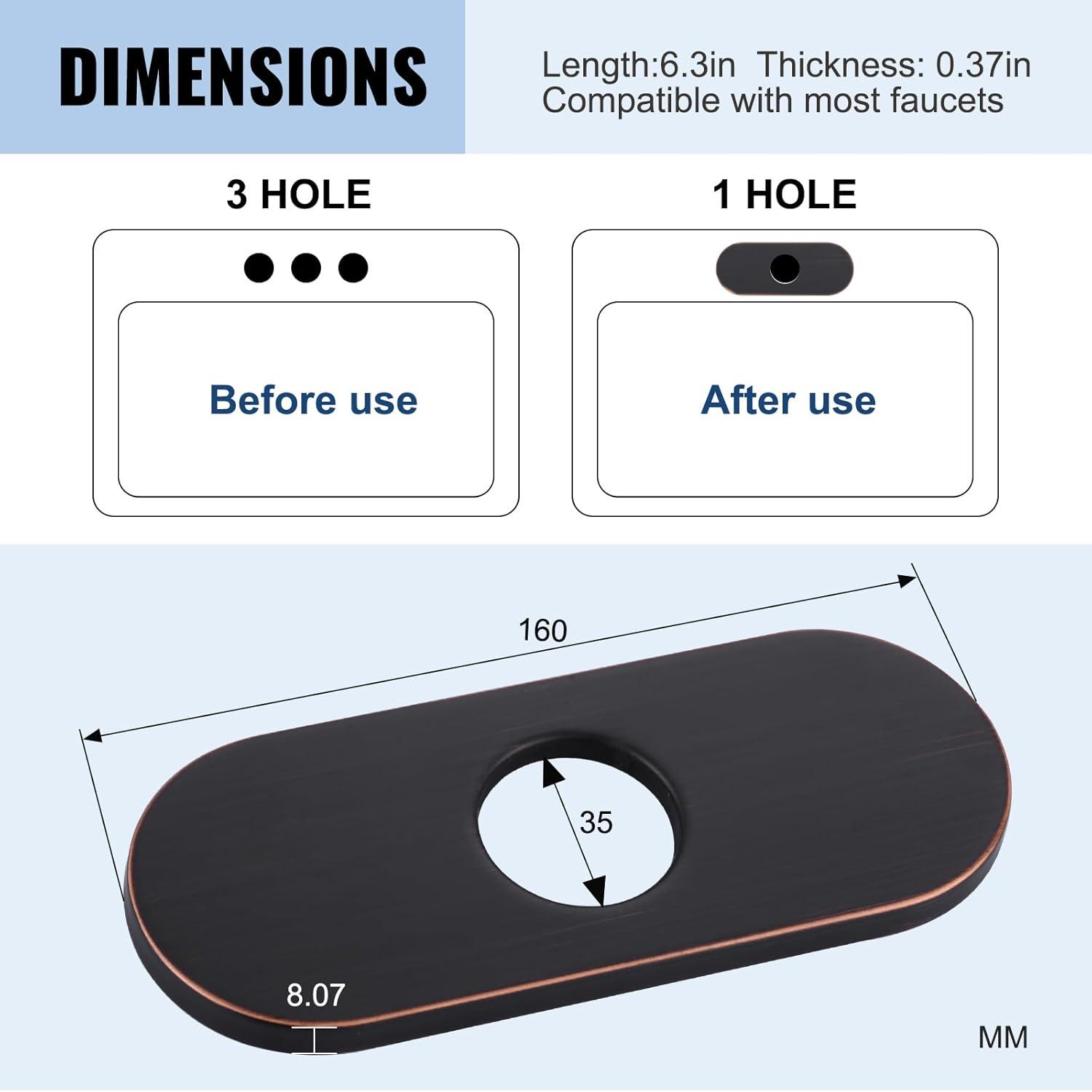 6.3 Inch Oil Rubbed Bronze Stainless Steel Escutcheon Plate