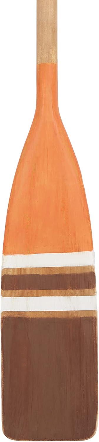 DecMode Multi Colored Wood Novelty Canoe Oar Paddle Wall Decor with Arrow and Stripe Patterns (2 Count)