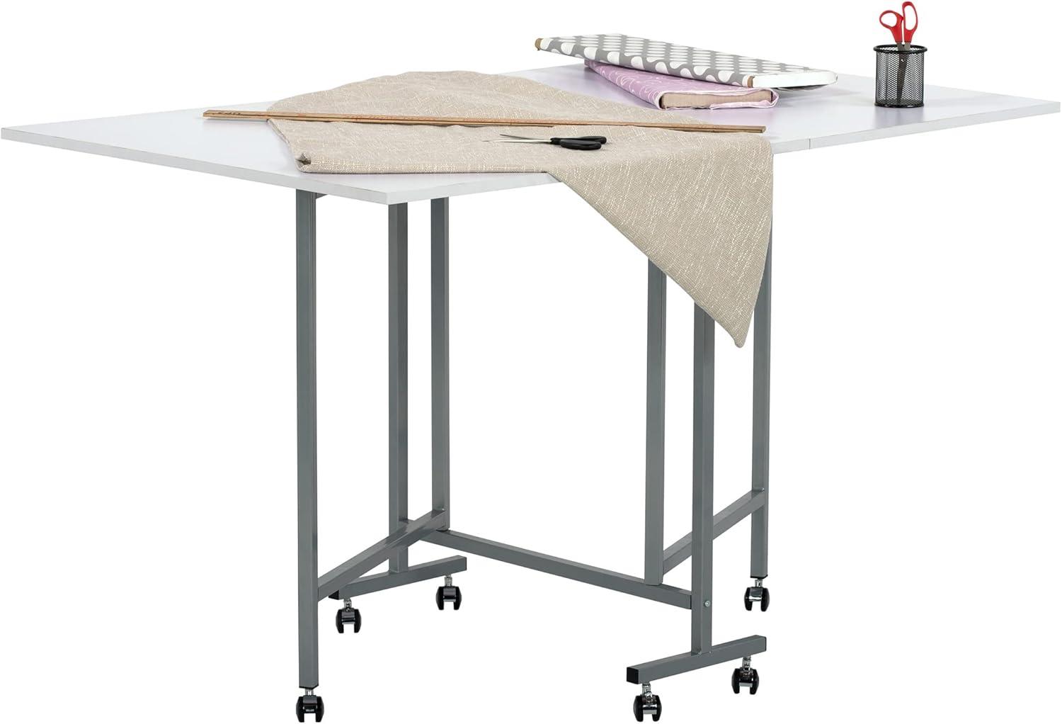 Sew Ready 58.75'' x 36.5'' Foldable Craft Table with Wheels
