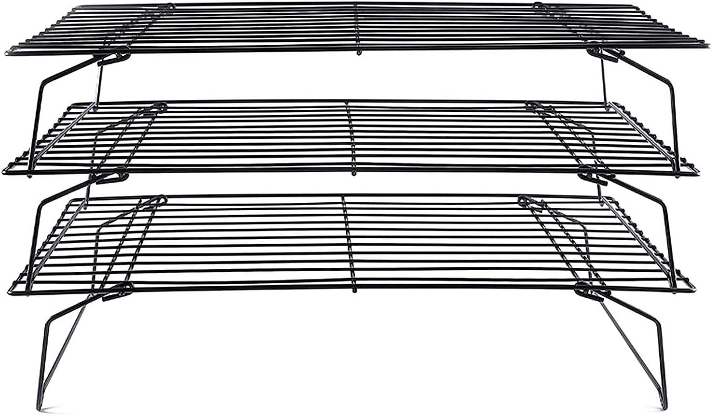 3-Tier Black Stainless Steel Stackable Cooling Rack