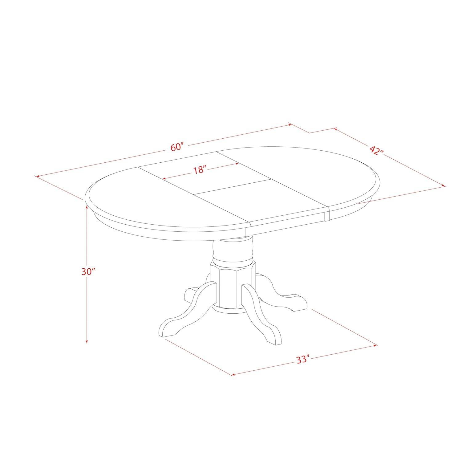 East West Furniture Dining Room Set Linen White, AVAB7-LWH-02