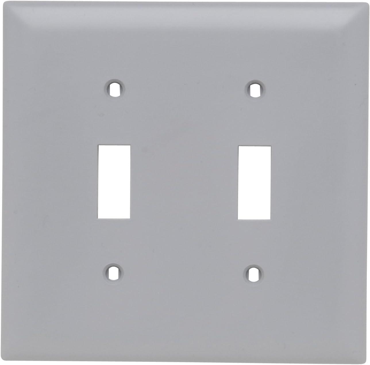 Gray Matte 2-Gang Toggle Switch Wall Plate