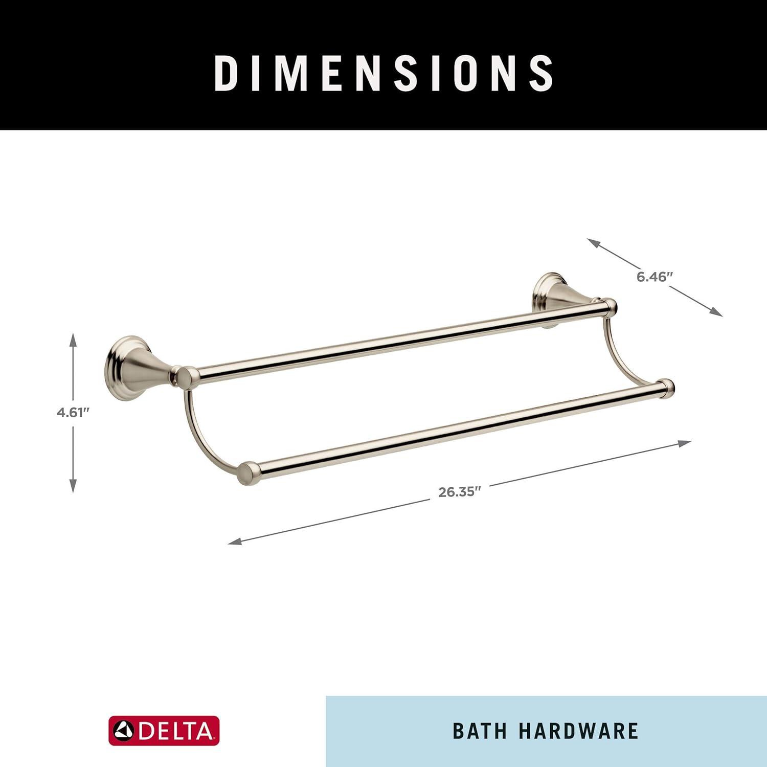 Windemere Polished Nickel Wall Mounted Double Towel Bar